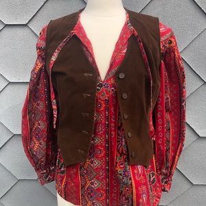 •Vintage• brown suede vest